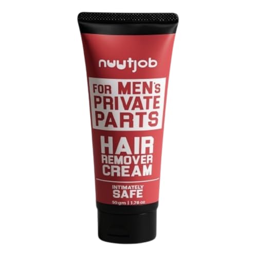 Nuutjob Intimate Hair Removal Cream for Men Painless & Gentle Groin Butt and Shaft Hair Removal | Fast-Acting Sensitive Skin Formula | 50g Razor-Free Solution with Aloe Vera & Jojoba Oil