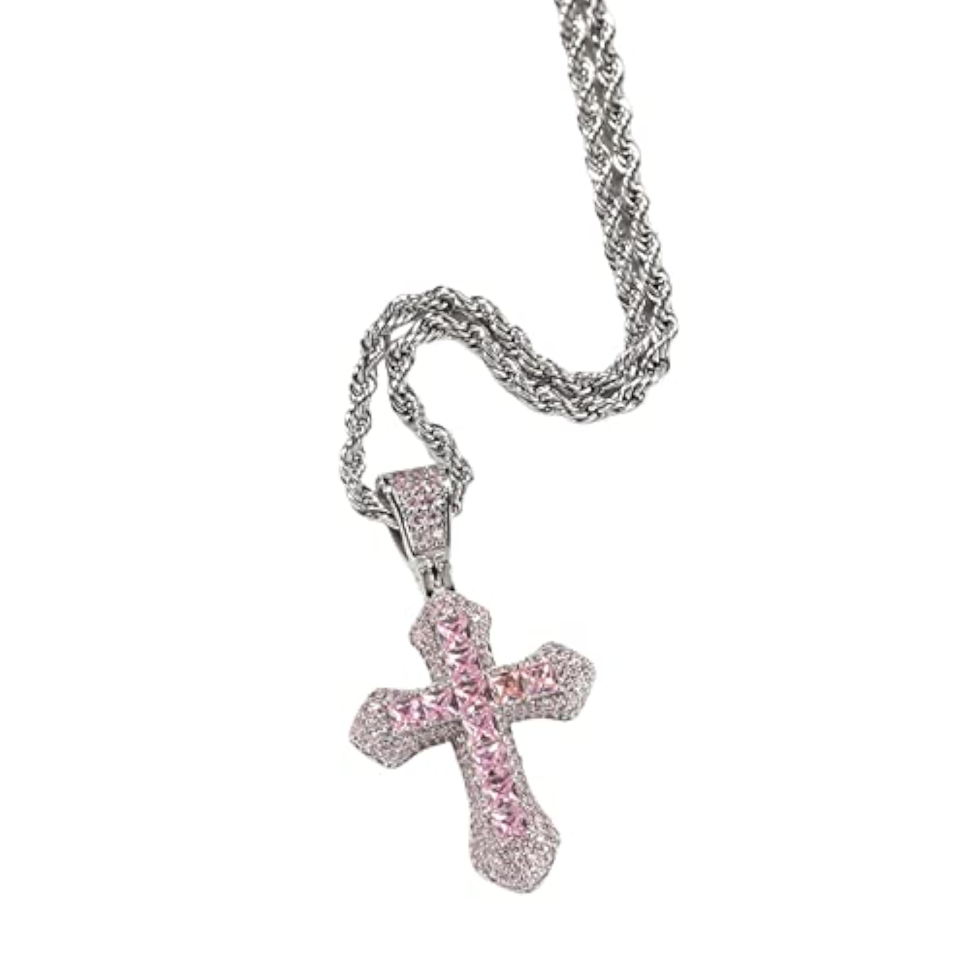 Zircon Cross Pendant Necklace for Valentine's Day