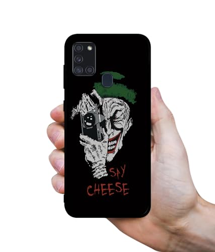 Image of Joker Say Cheese Design Premium 2D Printed Metal Back Case Cover for Samsung Galaxy A21S 4G