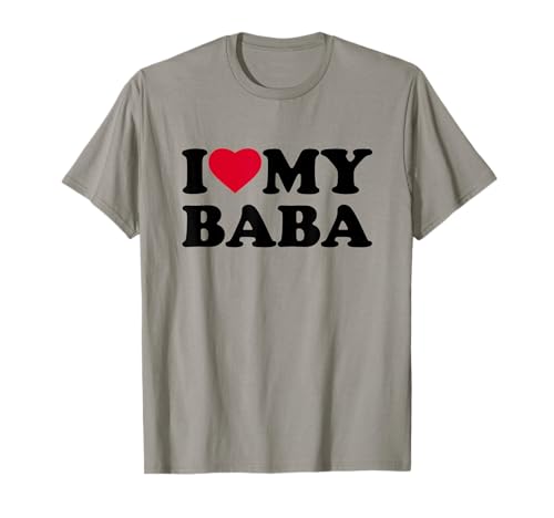 I Love My Baba Heart Grandpa Family T-Shirt