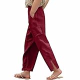 Baumwolle Leinen Joggingshose Mädchen Baggy Knöchellang Sommerhose Jungen Bequem Casual Sporthose...