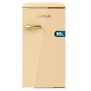 Cecotec Mini Nevera Retro 1 Puerta Bolero Coolmarket TT Origin 95 Beige E. Mini Frigorífico Retro Beige, 89,3Cm de Alto y 48,7Cm de Ancho, 95L de Capacidad, Bajo Consumo