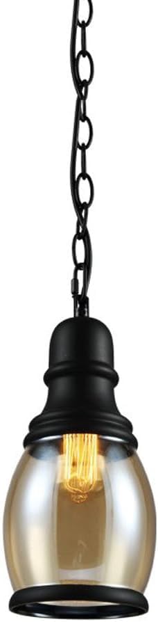Lámpara colgante de estilo industrial vintage pequeña de cristal
