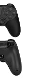 Satevol 2 Pack Controller Wireless, Controller di gioco compatibile con P4/Pro/Slim/PC,Gamepad Joystick per P4 con Pulsante Turbo/Posteriore/Doppia Vibrazione/6 Assi Giroscopio Nero + Nero