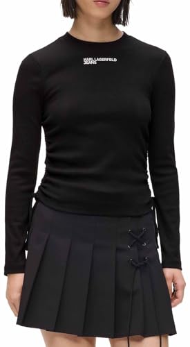 Karl Lagerfeld Jeans Karl Lagerfeld Jeans, Women's, Ruched Ribbed Top Blouse Mujer — oferta en Amazon
