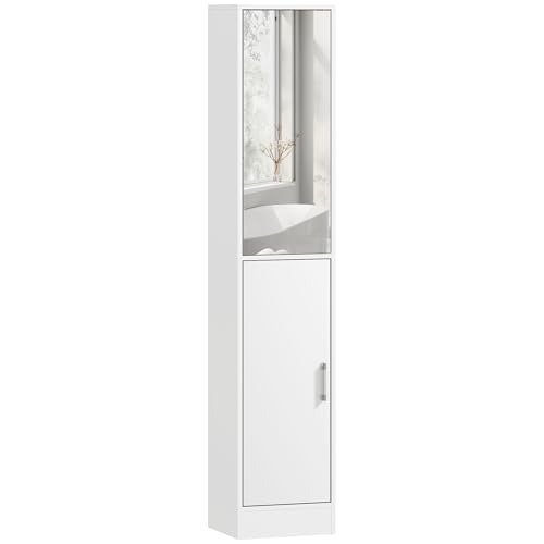 kleankin Tall Mirrored Bathroom Cabinet, Bathroom Storage Cu