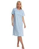 Suzy & Me Camisón de verano de manga corta de 100% jersey de algodón para mujer Meadow, azul, 48-50