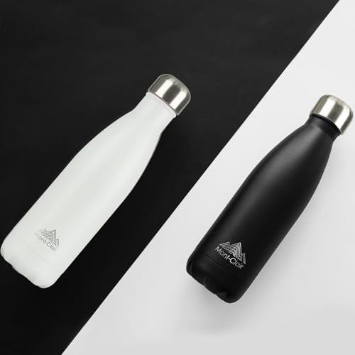 Image of Mont-Clair Stainless Steel Water Bottle, Vacuum insulated - BPA Free, 12h Hot & 24h Cold Drinks, Metal Water Bottle 34 oz Leakproof, Ideal for Adult, Kids, Running - Black