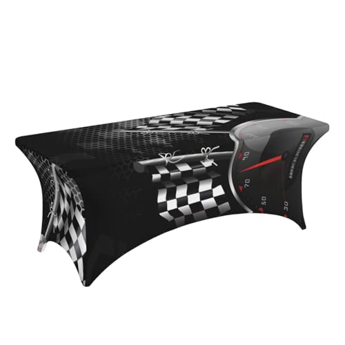 Nappe de table extensible motif course lavable pour protéger vos buffets de banquet