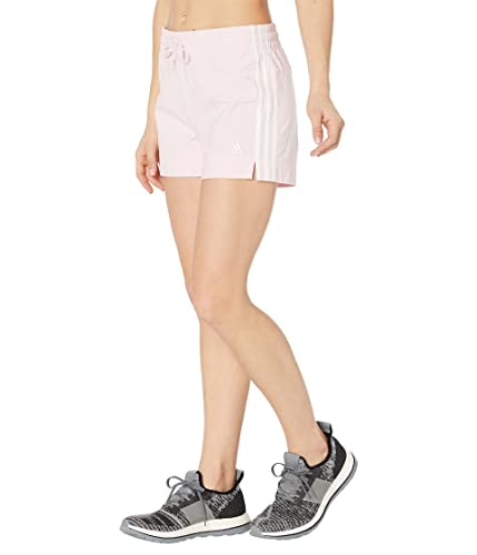 Adidas Women's Essentials Slim 3-Stripes Shorts, Clear Pink/White, X-Large #TOP7