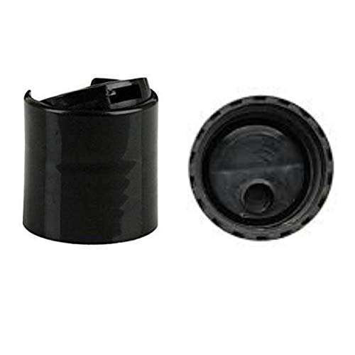 Kelkaa Caps 24/410 Black Press Caps With .308 Orifices, Dispensing Smooth Disc Top Closures, Replacement Caps For Squeeze Bottles, Neck Diameter 24Mm, Thread Type 410 (Pack Of 12) #TOP2