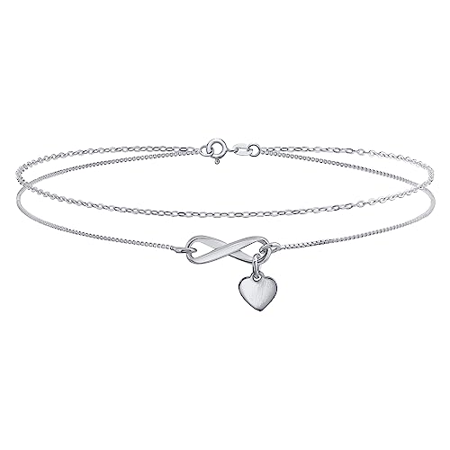 Bracelet de cheville double chaîne l'infini romantique pour vacances plage