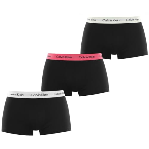 Calvin Klein Herren 3p Low Rise Trunk' Boxershorts, Schwarz (B-HONEYSUCKLE/ICE PULP/PALE MOSS FZH), Large (3er Pack)
