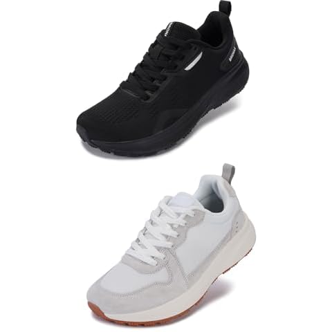 BRONAX Womens Wide Toe Box Shoes All Black and Grey Size 9w Cover