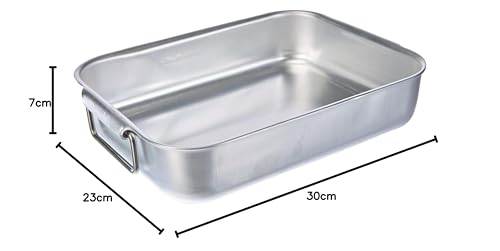 Tostador rectangular de aluminio Agnelli con acabado plata y dos asas fijas sin remaches 6