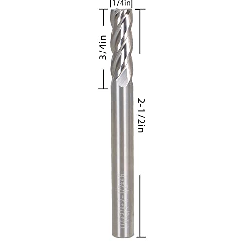Image of 1 /4 Inch Milling Cutter 4 Slot Carbide End Milling Cutter Applicable to Aluminum Cutting of Non-Ferrous Metals Up-Cutting 5 Pieces