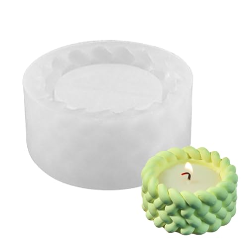 Molde de bastão de vela de silicone - Suporte de vela feito à mão com design de corda de barbante -