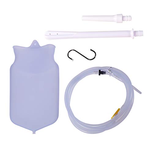 Kit de bolsa de ducha anal, 2 L, reutilizável, de silicone, bolsa para enema com mangueira de contro