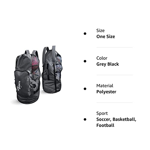 Lets Sports Ball Bag With Shoulder Straps, Heavy Duty Large Mesh Drawstring Coaches Equipment Storage Carry Sack, For Holding Soccer, Basketball, Football, Volleyball, Tennis, And Team Sports Gear #TOP7
