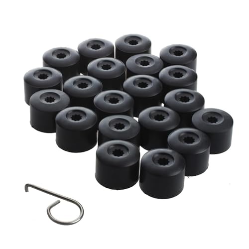Icyfond 20Pcs Car Wheel Lug Nut Covers,17mm Tire Bolt Caps, Wheel Bolt Covers Caps with Removal Tool, Compatible with VW, Jetta, Beetle, Passat, GTI, CC(Black)