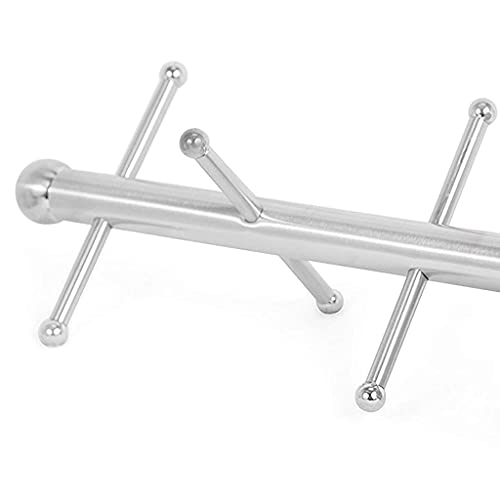 6 Cup Mug Tree Holder Tabletop Coffee Tea Kitchen Storage Rack Silver With Non-Sip Base Drinkware Shelf For Home Kitchen Mug Rack Tree Stainless Steel Countertop Stand Cabinet Holder Shelf Coffee Cup - Thumbnail 7