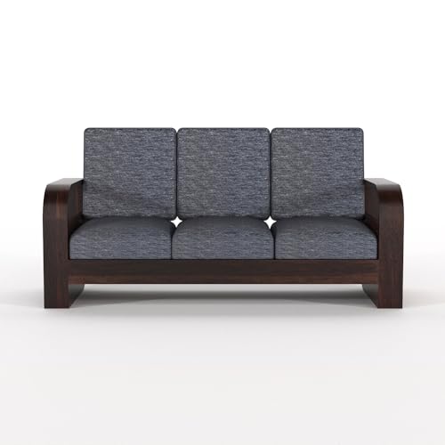 Image of Sofa Set Outer (Grey- Walnut Finish, Round)