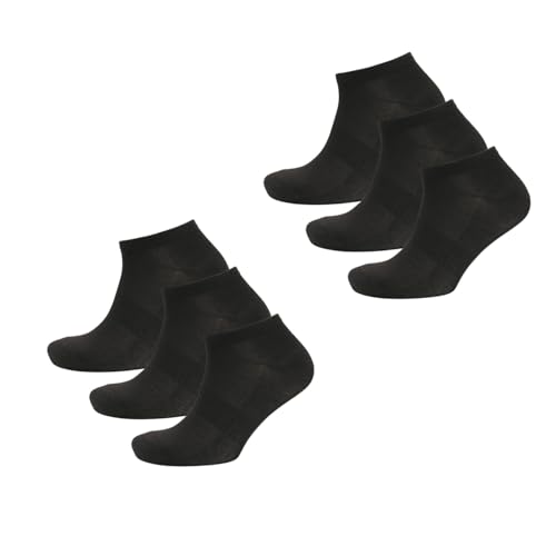 Image of kraftd 6 Pairs Trainer Socks for Men Ankle Socks with Arch Support and Mesh Top Non Slip Anti Blister Breathable Sports Socks Lightweight & Comfortable for all day Suitable for UK sizes 6-11, Black