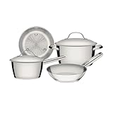 Jogo de Panelas Tramontina Allegra em Aço Inox com Fundo Triplo 4 Peças