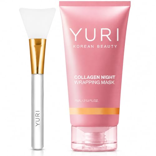 BIeue Soothe Official YURI Collagen Overnight Wrapping Peel Off Face Mask, Overnight Collagen Face Mask Easy Peel Off Facial Mask Skin Care Night Mask, Reduce Fine Lines Dullness, Anti-Aging Skin Car