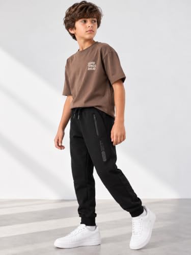 Image of Alan Jones Clothing Boys Solid Joggers Trackpant | Ribbed Hem & Waist | Drawstring Closure | Sizes 5-16 Years | Heavy GSM Fabric