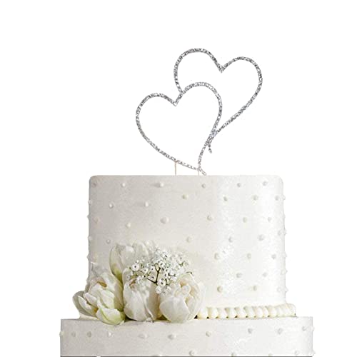 Decorazione per torta nuziale in argento lucido, per matrimonio