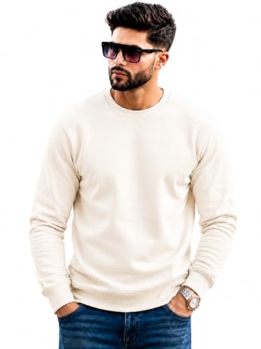 Image of Mack Jonney Men's Solid Winter Sweatshirt|Soft Fleece Fabric Full Sleeve Round Neck Sweatshirt|Stylish Casual Wear for Men-mj-281