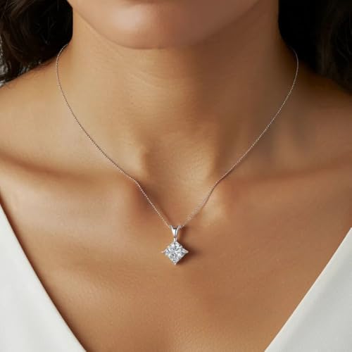 14K Gold 1/2-5 Carat LAB GROWN Diamond Solitaire Pendant IGI Certified 4 Prong Diamond Pendant Necklace For Women (E-F-G, VS1-VS2, 0.50-5 C.t.w)3