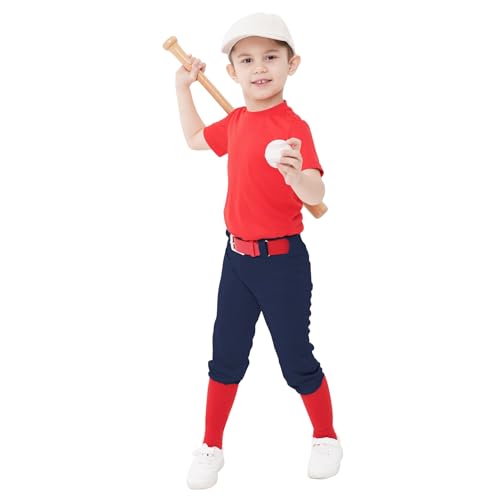 QBK Toddler Baseball Pants Youth Softball Pants Kids Tee Ball Pants for Boy Girl Navy 12-13Y