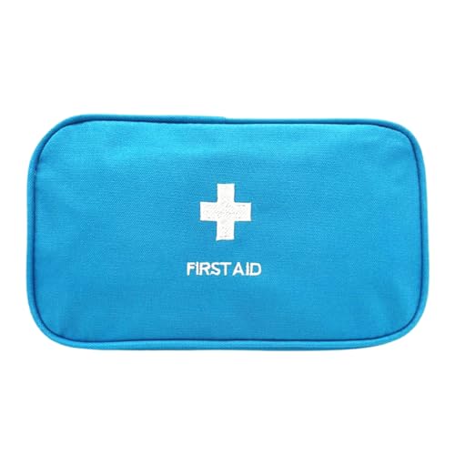 Image of Red First Aid Bag Empty Travel Rescue Pouch First Responder Storage Medicine Emergency Bag for Car Home Office Kitchen Sport Outdoors (Blue with Handle)