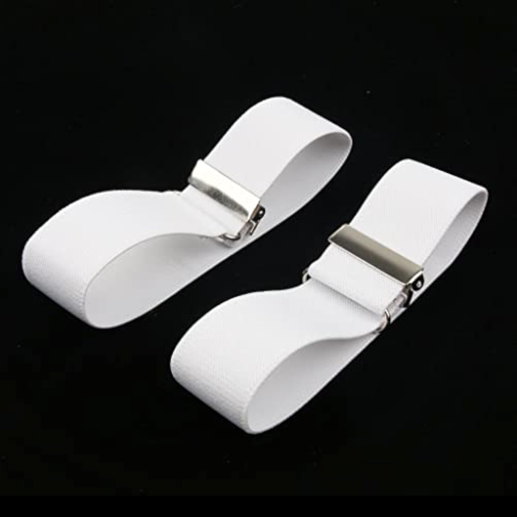 Adjustable Anti Slip Elastic Shirt Sleeves Holder Armband, White