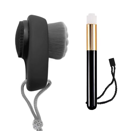 Coollooda 洗顔ブラシ 小鼻 ブラシ 2点セット 毛穴洗浄 毛穴ケア スキンケア ウォッシュ フェイスブラシ フェイスウォッシュ 角質除去 柔らかい 濃密 極細毛 シリコン 汚れを取る 男女兼用 コンパクト