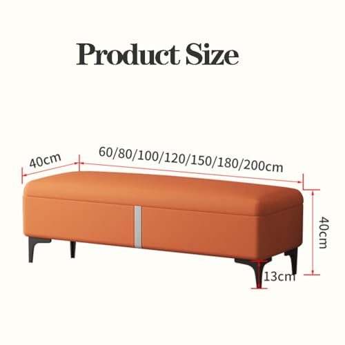 Banc ottoman extra long en cuir capitonné avec coffre intégré - 3