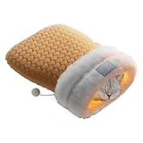 Retención de calor avanzada: el saco de dormir para gatos presenta un diseño engrosado y un forro suave que retiene el calor corporal, ofreciendo calor constante para los gatos durante las noches frías y garantizando comodidad mientras descansan en su refugio acogedor. La capacidad de mantener el calor se potencia para garantizar un ambiente cálido y agradable en cada momento de descanso, ideal para el bienestar felino en condiciones de bajas temperaturas.