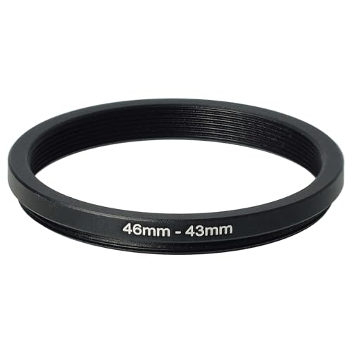 vhbw anello adattatore step-down da 46 mm a 43 mm per obiettivo fotocamera - Adattatore filtro, metallo nero