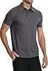 KUYIGO Premium Polo da Uomo con Texture Unica in Tessuto Morbido e Traspirante per Sport Estivi e Smart Casual, Grigio Scuro M #2