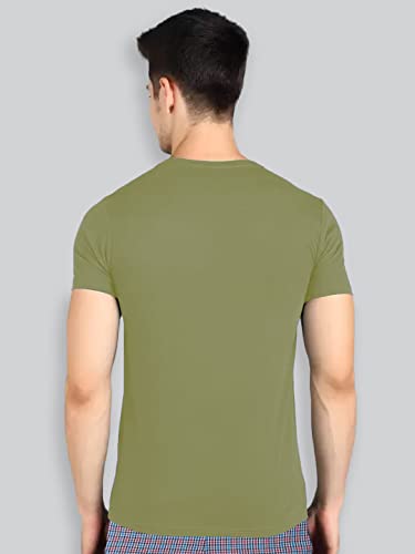 Image of Lux Nitro Men's Solid Modern Fit Round Neck T-Shirt SAGE