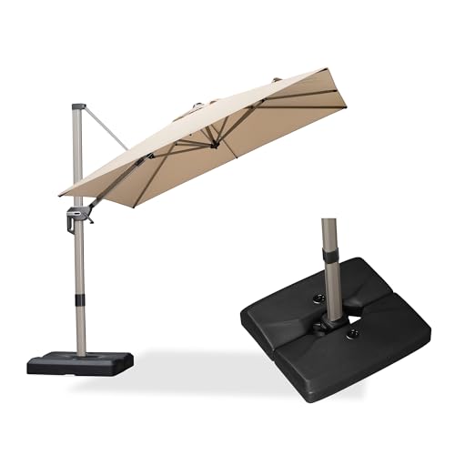 Purple Leaf 8ft Cantilever Patio Umbrella with Base