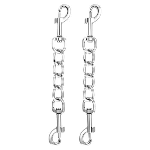 YBEATY - YBEATY Dog Harness Collar Leash Connector Metal Dog Collar Safety Clip Stainless Steel Chain Backup Clip for Prong Collars Leash Safety Strap Double Ended Backup Clasp for Dogs Pinch Collars