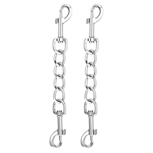 Dog Harness Collar Leash Connector Metal Dog Collar Safety Clip Stainless Steel Chain Backup Clip for Prong Collars Leash Safety Strap Double Ended Backup Clasp for Dogs Pinch Collars