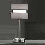 K LIVING Chrome Table Lamp with Layer Fabric Shade Grey
