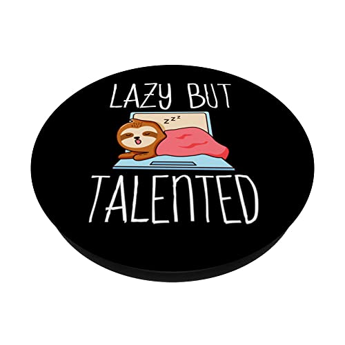 Lazy But Talented --- PopSockets Swappable PopGrip, Black - Image 2