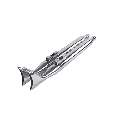 SHARKROAD 36 Inch Chrome Fishtail Slip on Mufflers Exhaust for Harley Touring 1995-2016 Road King Baggers, Baffled