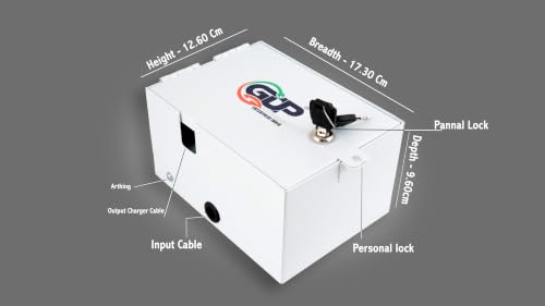 Image of GDP Enterprise India Outdoor All Electric Vehicle Charger Wall Mount Safety Box with 32 Amp MCB Circuit Breaker / 16Amp Socket। Powder Coated Metal Box with Lock & Key Lock
