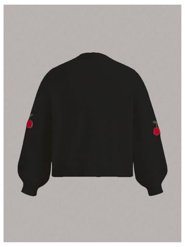 Verdusa Women's Plus Size Cardigan Sweaters Cheery Print Long Sleeve Open Front Fall Cardigan2